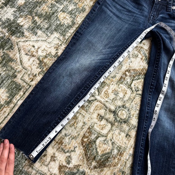 Miss me girls size 14 skinnies dark wash raw hem - Picture 5 of 8